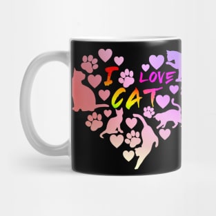 Cat Love: Playful and Cute Cat Design Mug